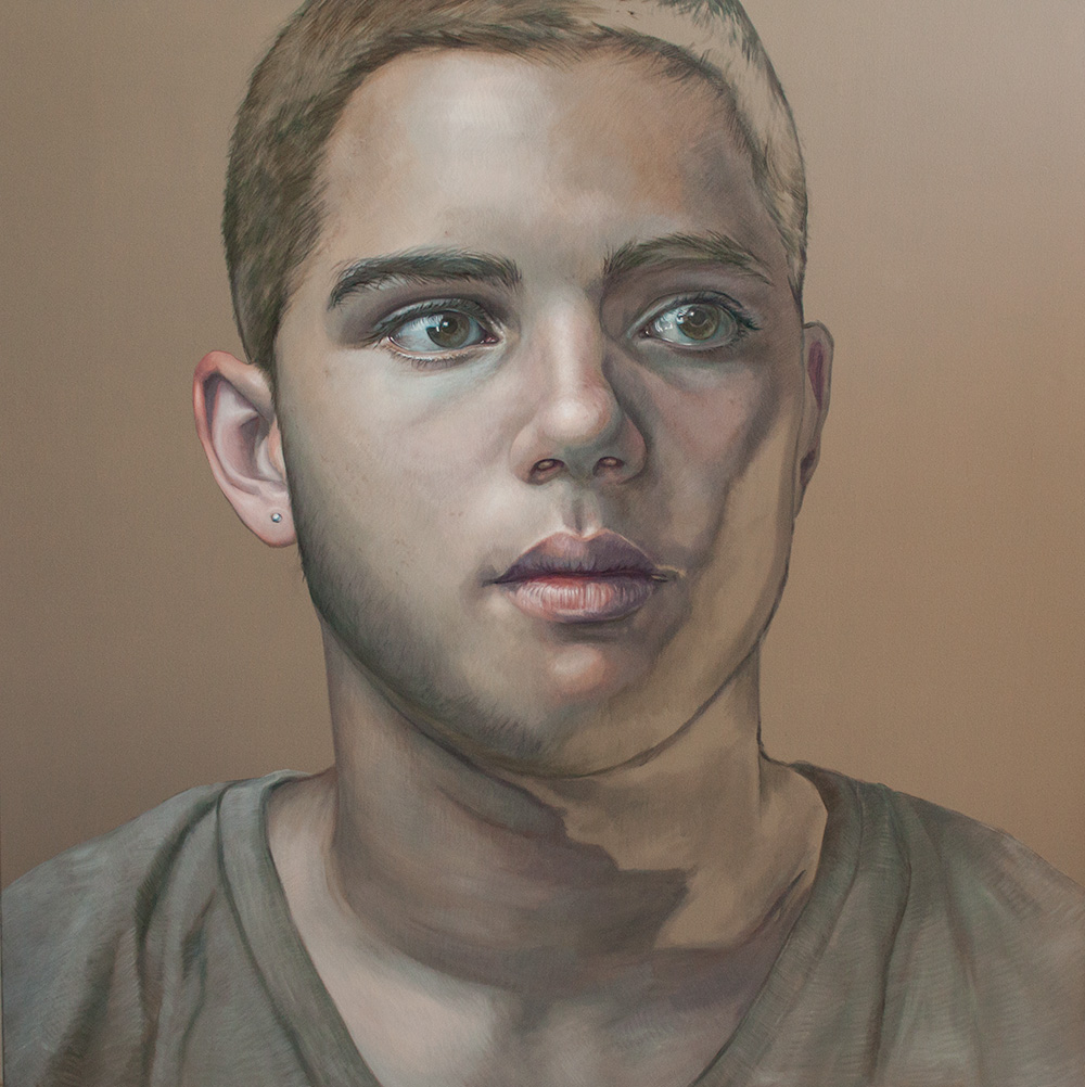 Float like a Butterfly – Portrait of a Young Boxer, 180x180cm, SOLD