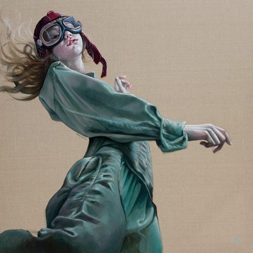 Free Fall 2, oil on linen, 92x92cm, SOLD