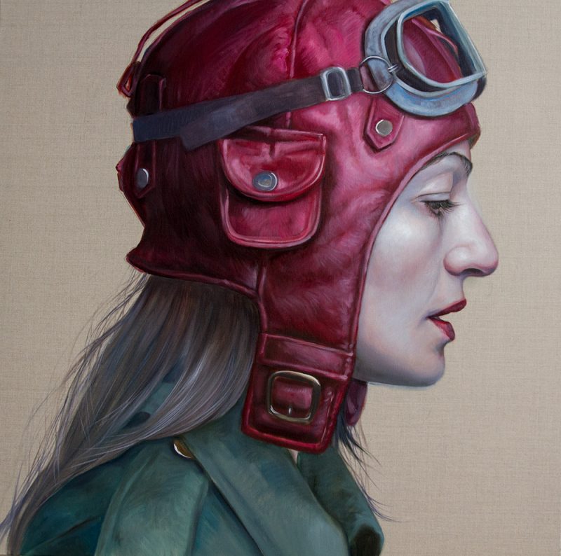 Pilot Girl Revisited VIII, oil on linen, 92x92cm
